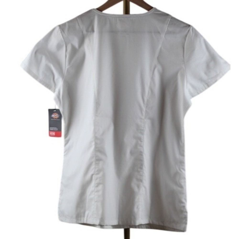 Dickies EDS Signature White V-Neck Scrub Top Medical Workwear Womens Medium NWT - Picture 2 of 5